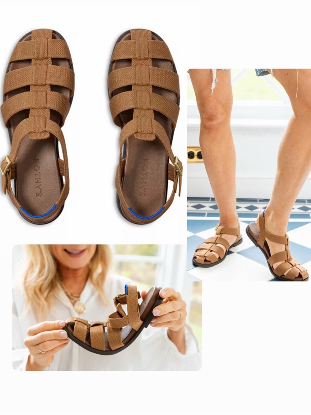 NWT! Rothy’s Fisherman Sandals in Pecan sz 8
